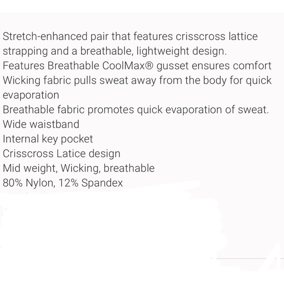 Athleta Leggings Small Capris Black Lattice Mind Over Matter - Picture 8 of 8